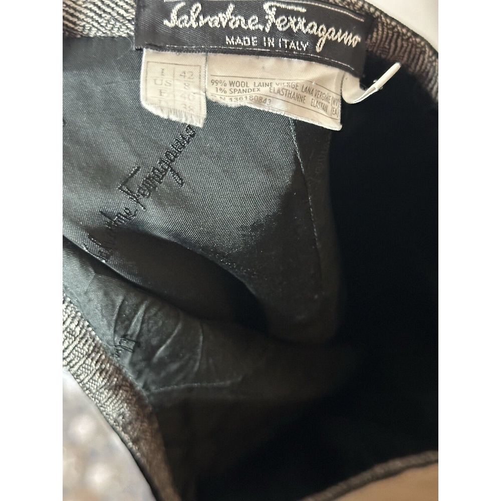 Salvatore Ferragamo Skirt Womens 8 Gray Wool Pencil Academia Corpcore Preppy 42 - Picture 4 of 6